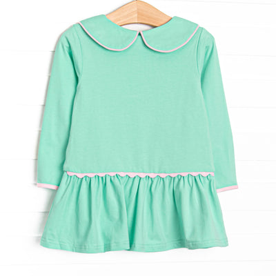 Taylor Tennis Long Sleeve Knit Dress, Pink and Green