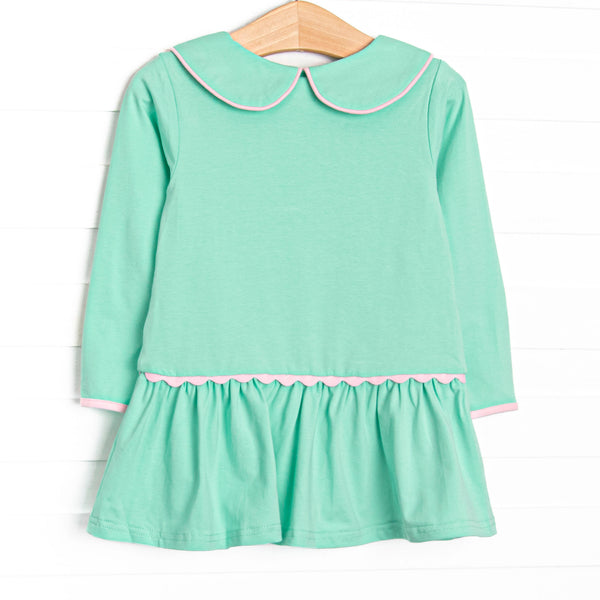 Taylor Tennis Long Sleeve Knit Dress, Pink and Green