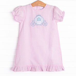 Carriage Cutie Applique Dress, Pink