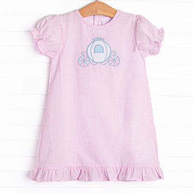 Carriage Cutie Applique Dress, Pink
