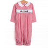 Train Time Smocked Romper, Red