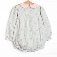 Pinstripe Picks Collared Pocket Bubble, Green