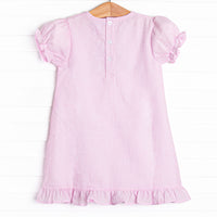 Carriage Cutie Applique Dress, Pink