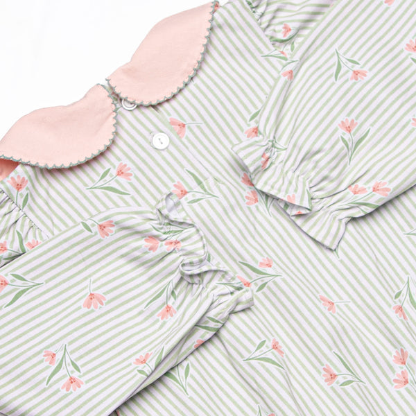 Pinstripe Picks Collared Pocket Bubble, Green