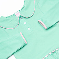 Taylor Tennis Long Sleeve Knit Dress, Pink and Green