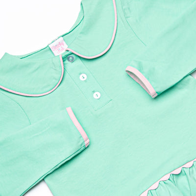 Taylor Tennis Long Sleeve Knit Dress, Pink and Green