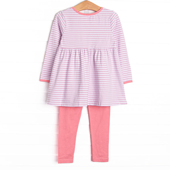 Lexie Legging Set, Pink and Light Purple Stripe