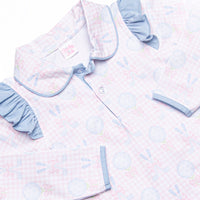 Golfing in Gingham Long Sleeve Skirt Set, Pink