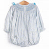 Bow Me Away Smocked Bubble, Blue