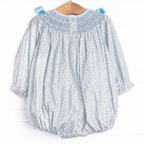 Bow Me Away Smocked Bubble, Blue