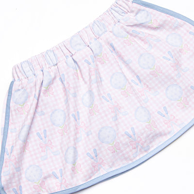 Golfing in Gingham Long Sleeve Skirt Set, Pink