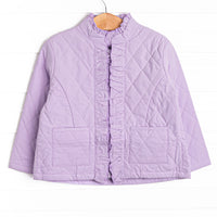 Quilted details, a full-length zipper for easy use and front pockets to keep little hands warm.