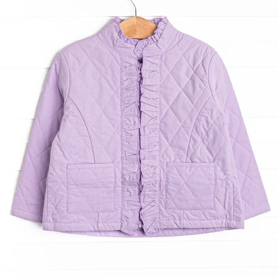 Quilted Ruffle Coat, Purple