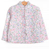 Quilted Ruffle Coat, Pink Floral