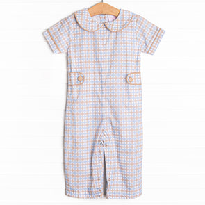 William Romper, Tan and Blue Plaid