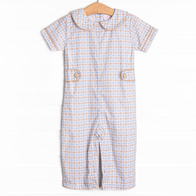 William Romper, Tan and Blue Plaid