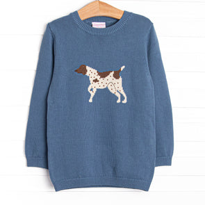 Pointer Pup Sweater, Blue