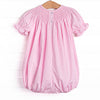 Spooky Spider Smocked Bubble, Pink Gingham