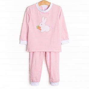 Funny Bunny Applique Soft Set, Pink Stripe