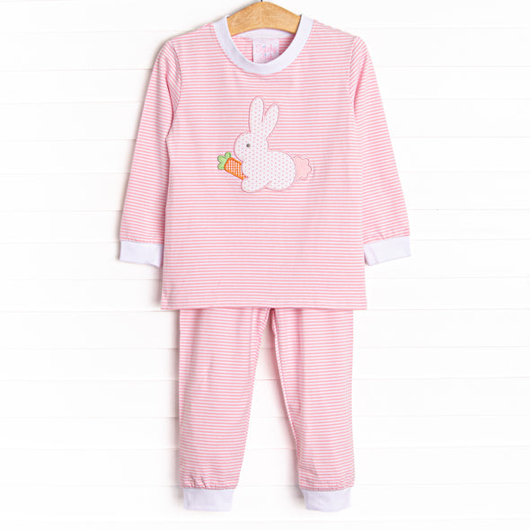 Funny Bunny Applique Soft Set, Pink Stripe