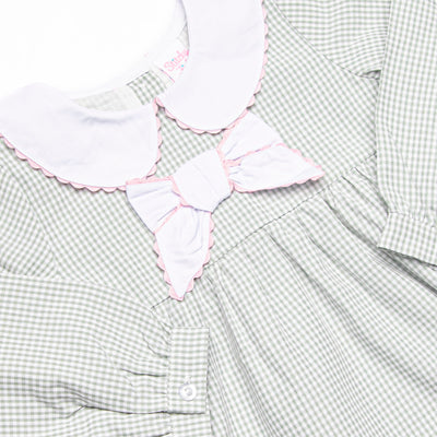 Schoolyard Sage Collared Bow Legging Set, Green