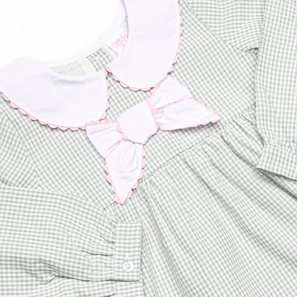Schoolyard Sage Collared Bow Legging Set, Green