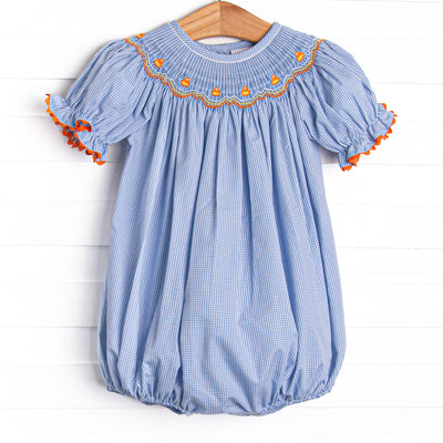 Too Sweet to Spook Smocked Girl Bubble, Blue