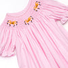 Spooky Spider Smocked Bubble, Pink Gingham