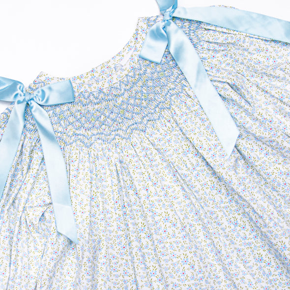 Bow Me Away Smocked Bubble, Blue