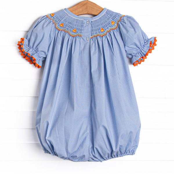 Too Sweet to Spook Smocked Girl Bubble, Blue