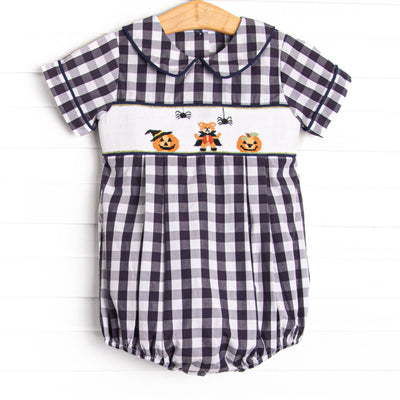 Teddy Trickster Smocked Bubble, Blue