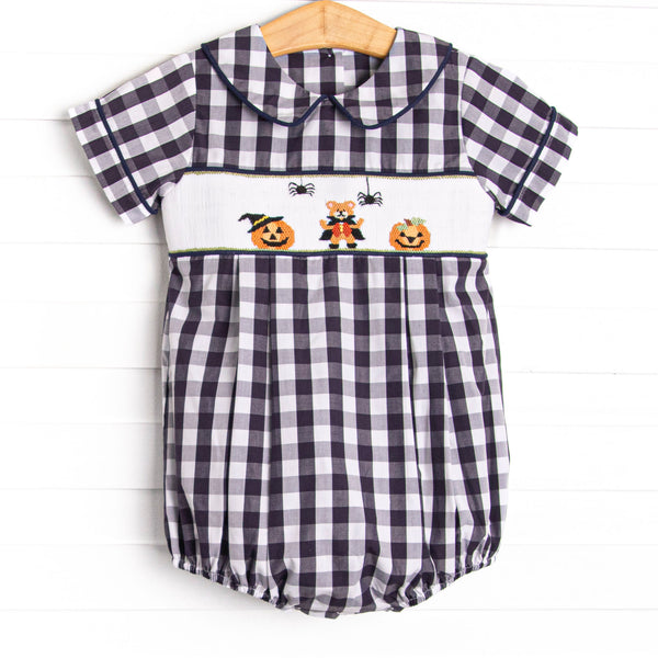 Teddy Trickster Smocked Bubble, Blue