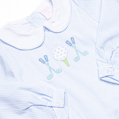 Golfing Guy Applique Bubble, Blue