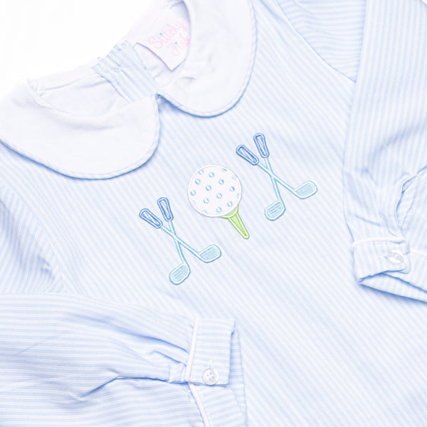Golfing Guy Applique Bubble, Blue