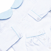 Gingham on the Green Applique Romper, Blue