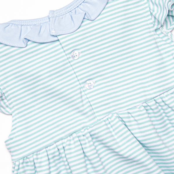 Seafoam Sails Pima Embroidered Bubble, Mint