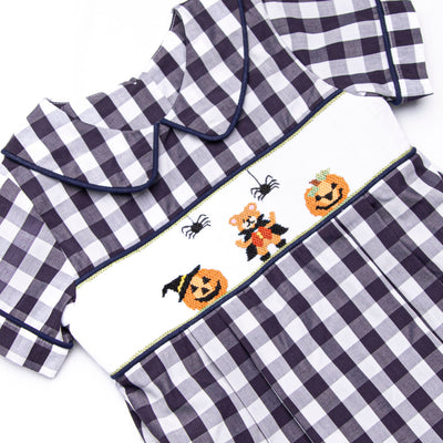 Teddy Trickster Smocked Bubble, Blue