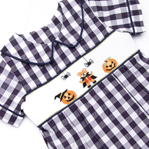 Teddy Trickster Smocked Bubble, Blue