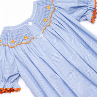 Too Sweet to Spook Smocked Girl Bubble, Blue