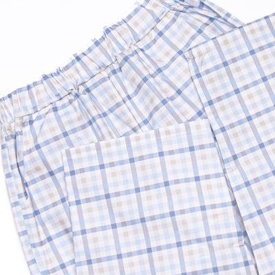Poised Plaid Pup Embroidered Pant Set, Blue