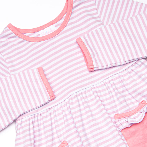 Lexie Legging Set, Pink and Light Purple Stripe