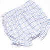 Poised Plaid Bows Applique Diaper Set, Blue