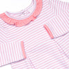 Lexie Ruffle Romper, Pink and Light Purple Stripe