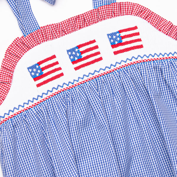 Freedom Flags Smocked Bubble, Blue