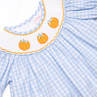 Happy Harvest Smocked Ruffle Short Set, Blue Check