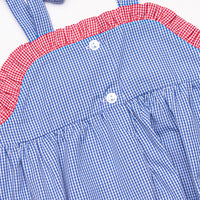 Freedom Flags Smocked Bubble, Blue