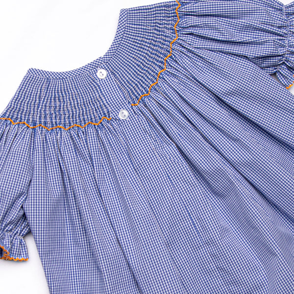 Jack O'Lantern Trio Smocked Ruffle Short Set, Blue