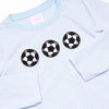 Corner Kick Cutie Applique Top, Blue Stripe
