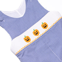 Jack O'Lantern Trio Smocked Jon Jon, Blue