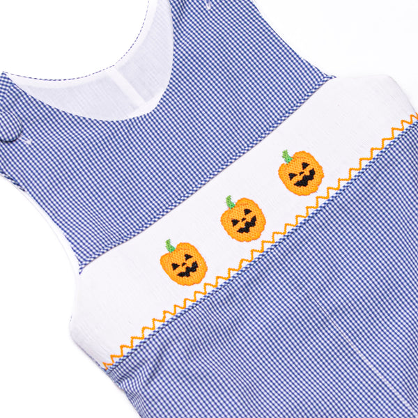 Jack O'Lantern Trio Smocked Jon Jon, Blue